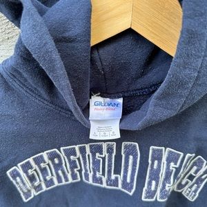 boys blue hoodie, size L